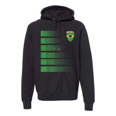 Brazilian Soccer Jersey Brazil Football Brazil Flag Premium Hoodie