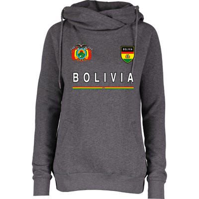 Bolivia Sportsoccer Jersey Flag Football Womens Funnel Neck Pullover Hood