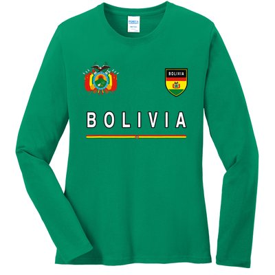 Bolivia Sportsoccer Jersey Flag Football Ladies Long Sleeve Shirt