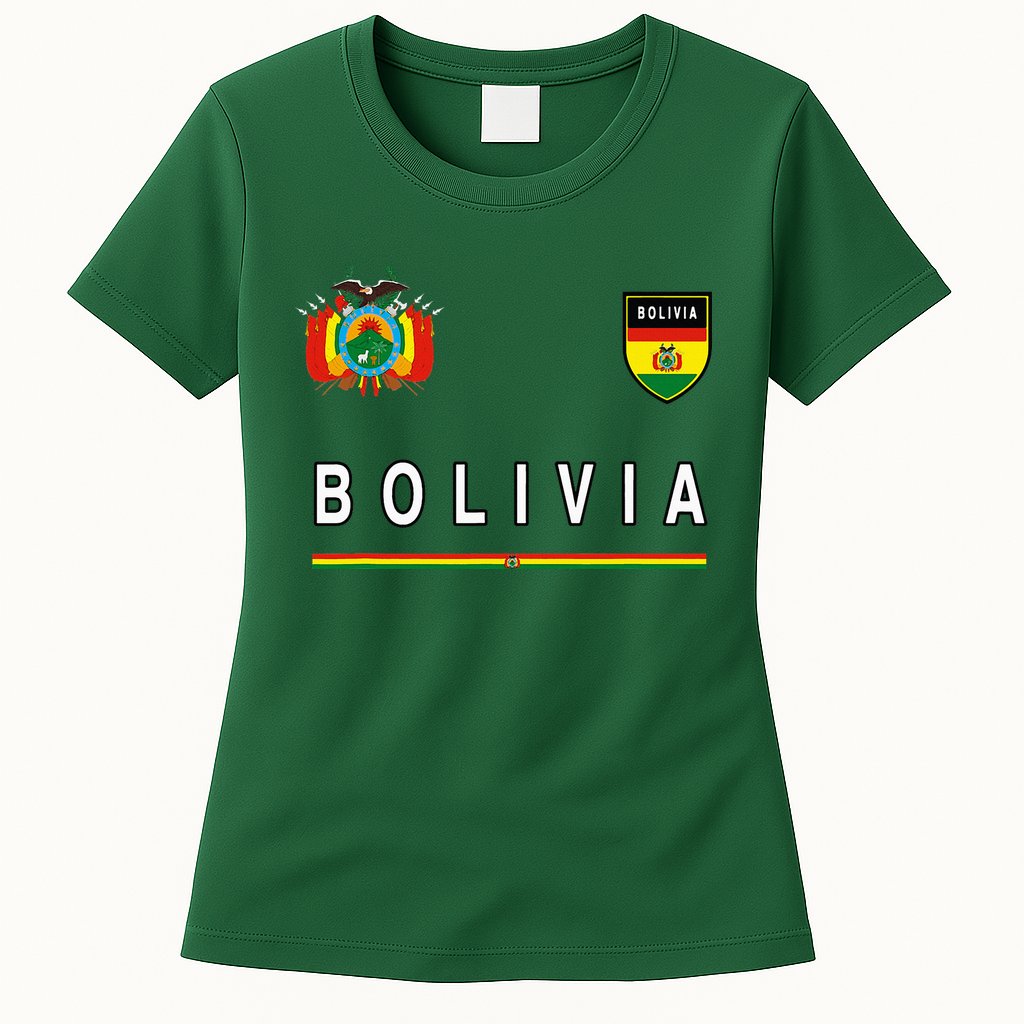 Bolivia Sportsoccer Jersey Flag Football Womens T-Shirt