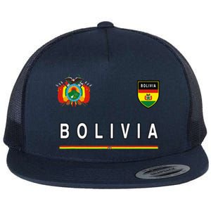 Bolivia Sportsoccer Jersey Flag Football Flat Bill Trucker Hat