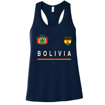 Bolivia Sportsoccer Jersey Flag Football Women's Racerback Tank