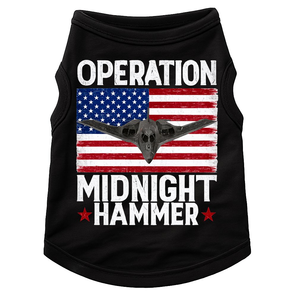 B-2 Stealth Jet Operation Midnight Hammer American Flag Doggie Tank