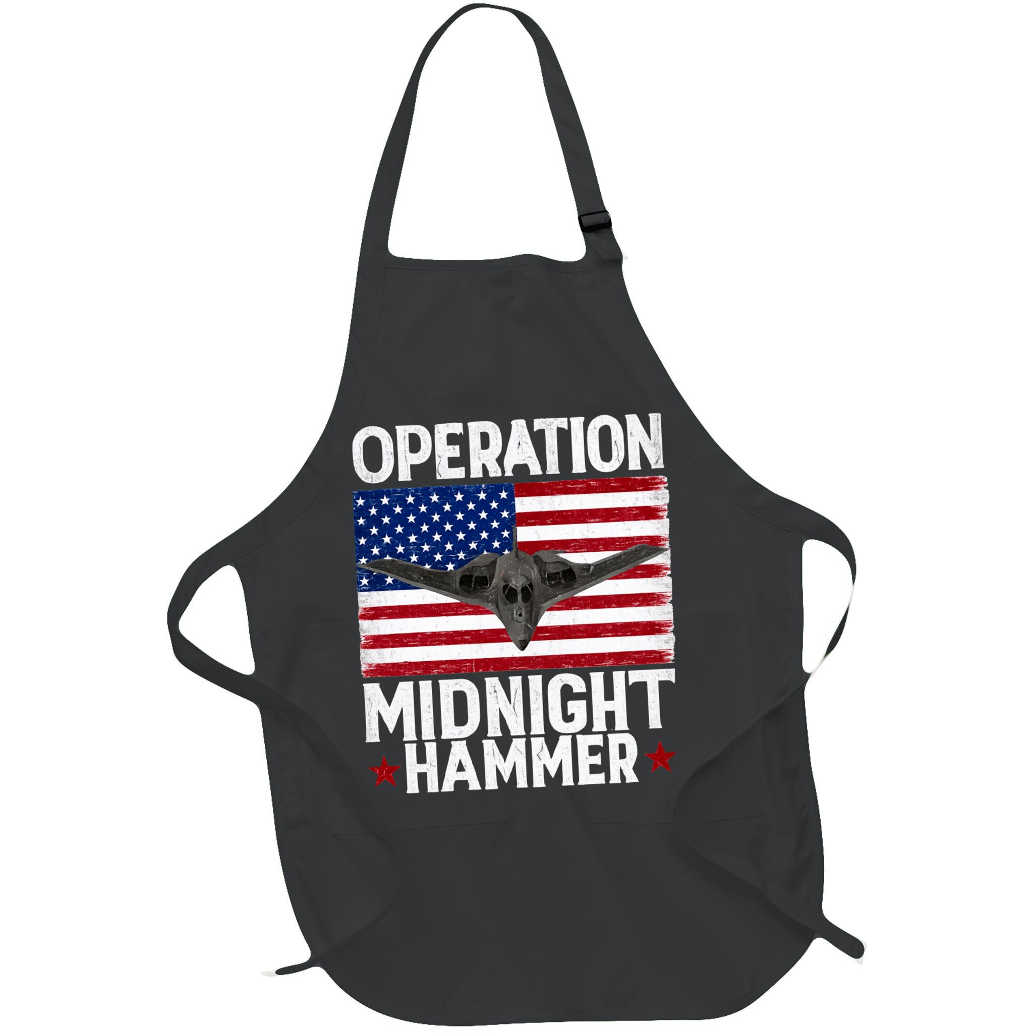 B-2 Stealth Jet Operation Midnight Hammer American Flag Apron