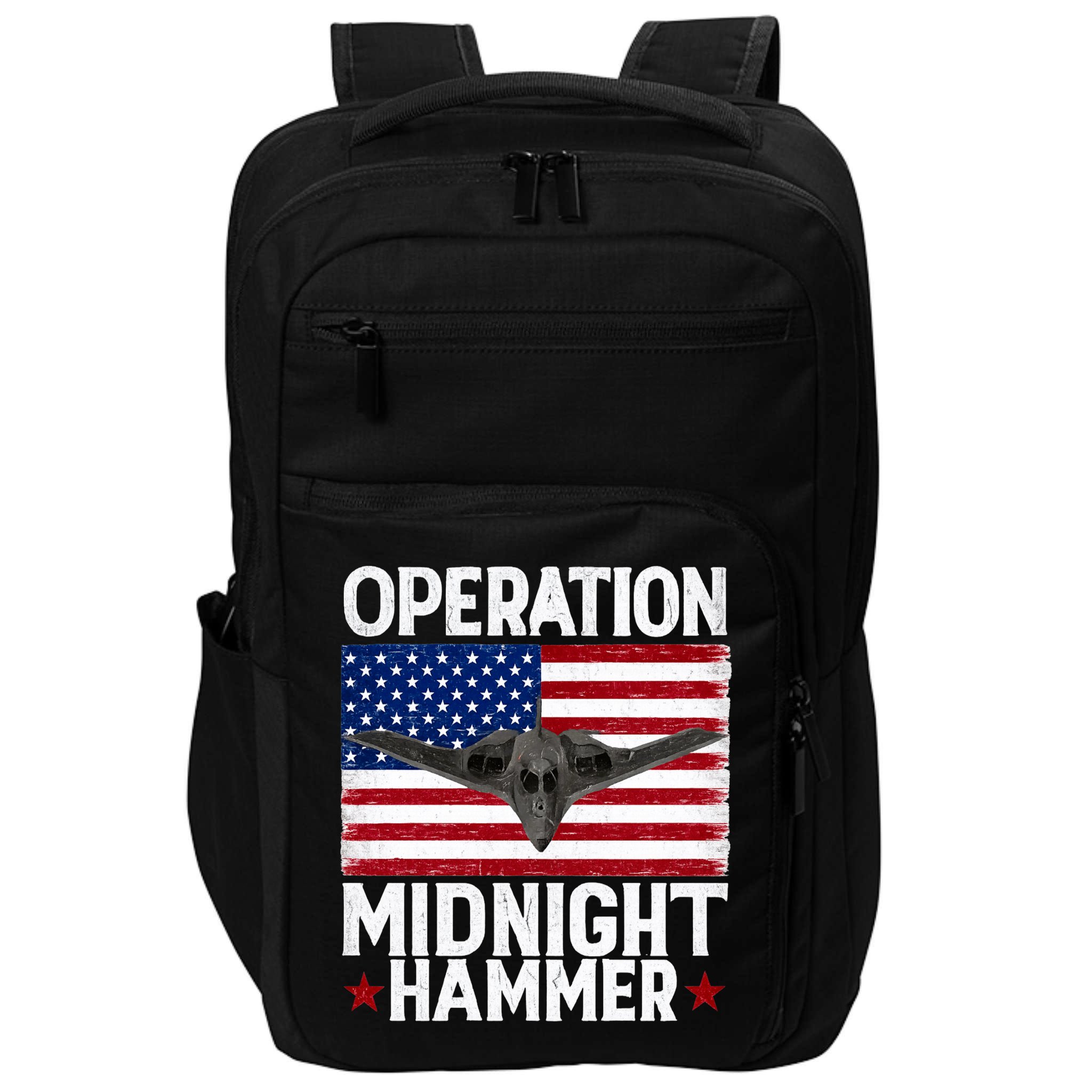 B-2 Stealth Jet Operation Midnight Hammer American Flag Impact Tech Backpack