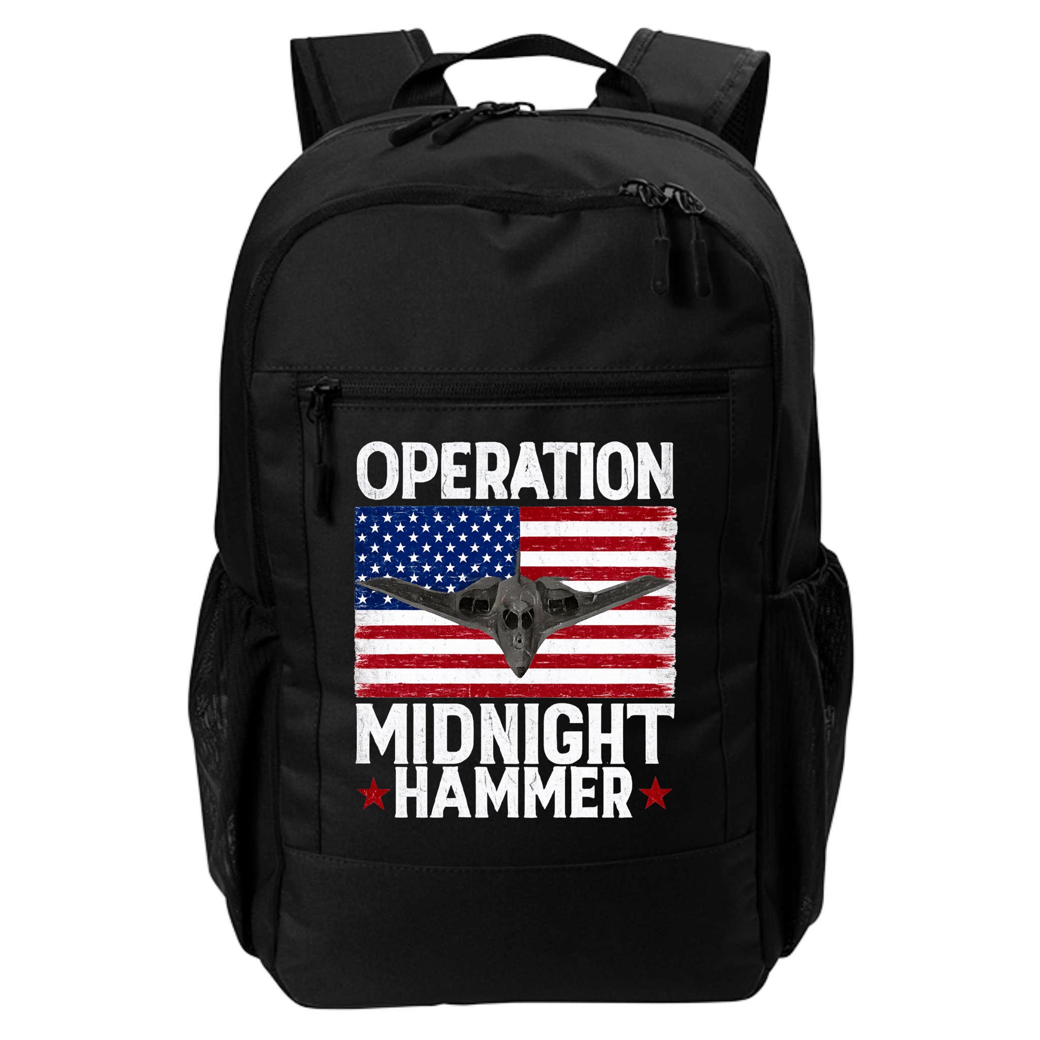 B-2 Stealth Jet Operation Midnight Hammer American Flag Backpack