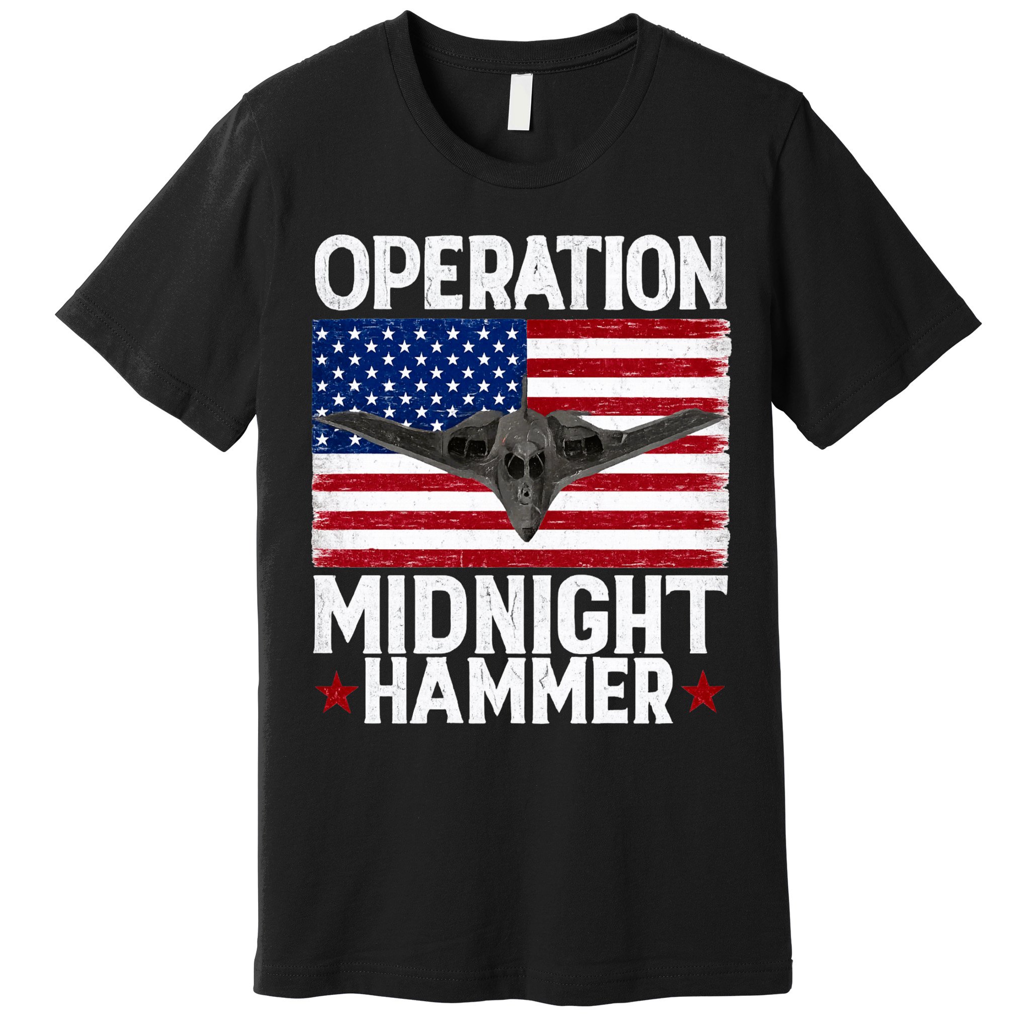 B-2 Stealth Jet Operation Midnight Hammer American Flag Premium T-Shirt