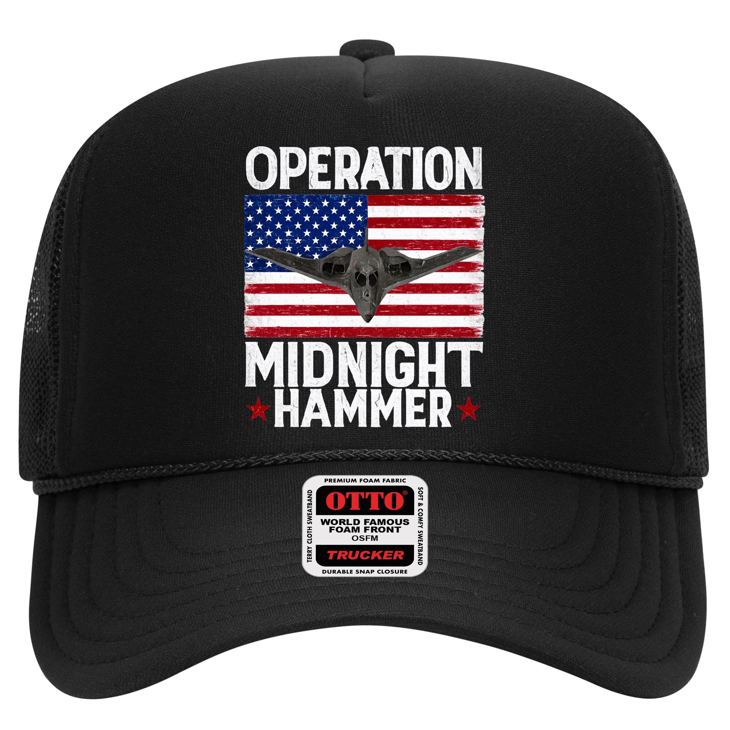 B-2 Stealth Jet Operation Midnight Hammer American Flag Hat