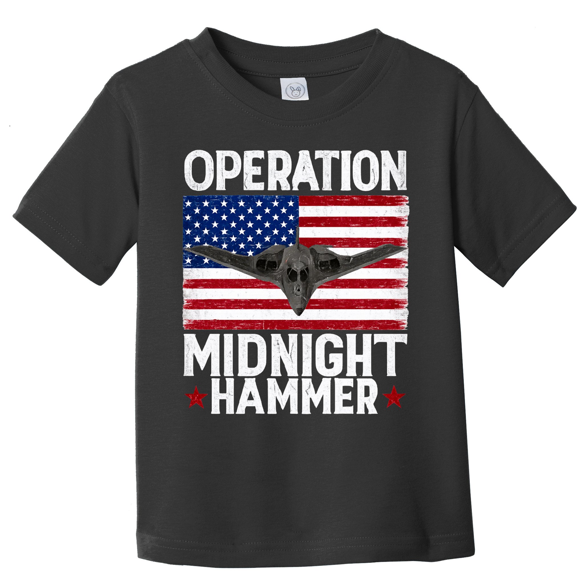 B-2 Stealth Jet Operation Midnight Hammer American Flag Toddler T-Shirt