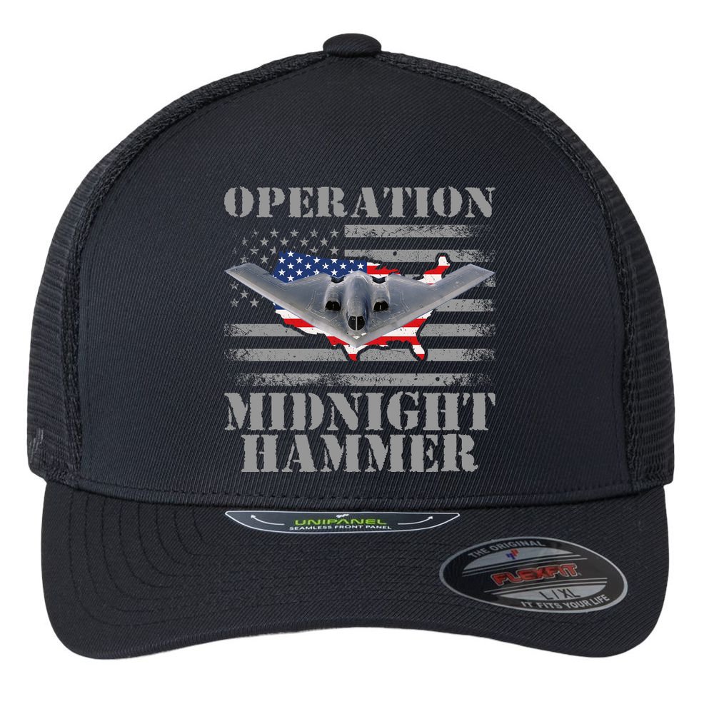 B-2 Stealth Jet Operation Midnight Hammer Flexfit Unipanel Trucker Cap