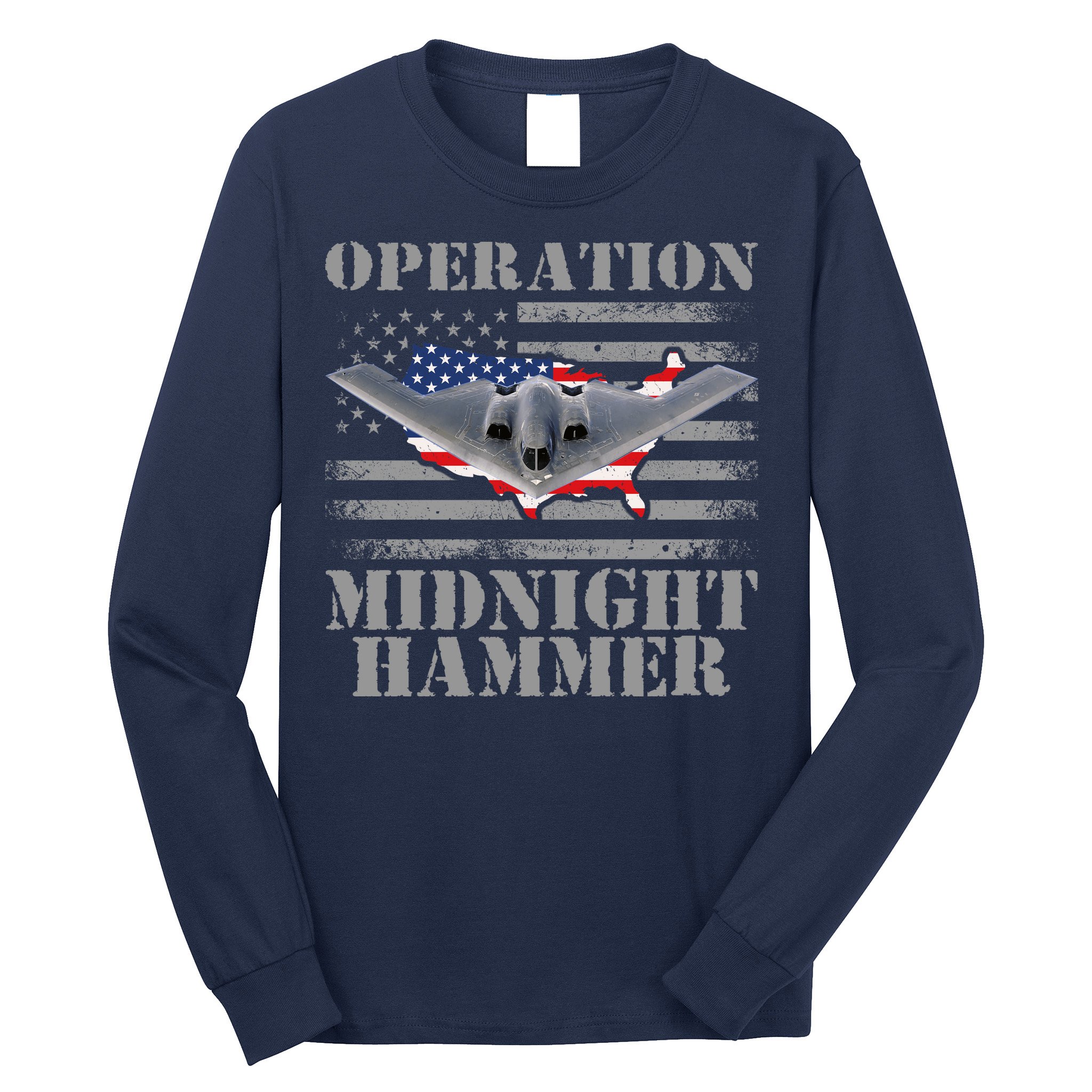 B-2 Stealth Jet Operation Midnight Hammer Long Sleeve Shirt