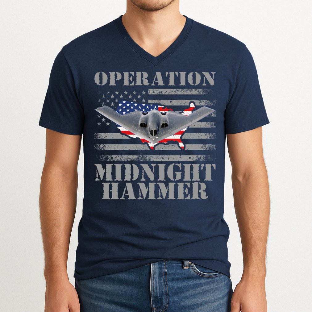 B-2 Stealth Jet Operation Midnight Hammer V-Neck T-Shirt