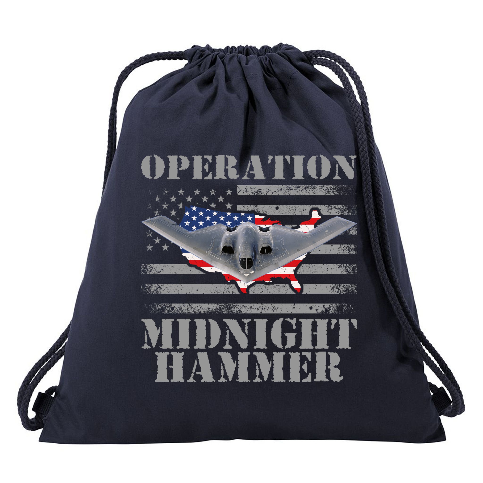 B-2 Stealth Jet Operation Midnight Hammer Drawstring Bag