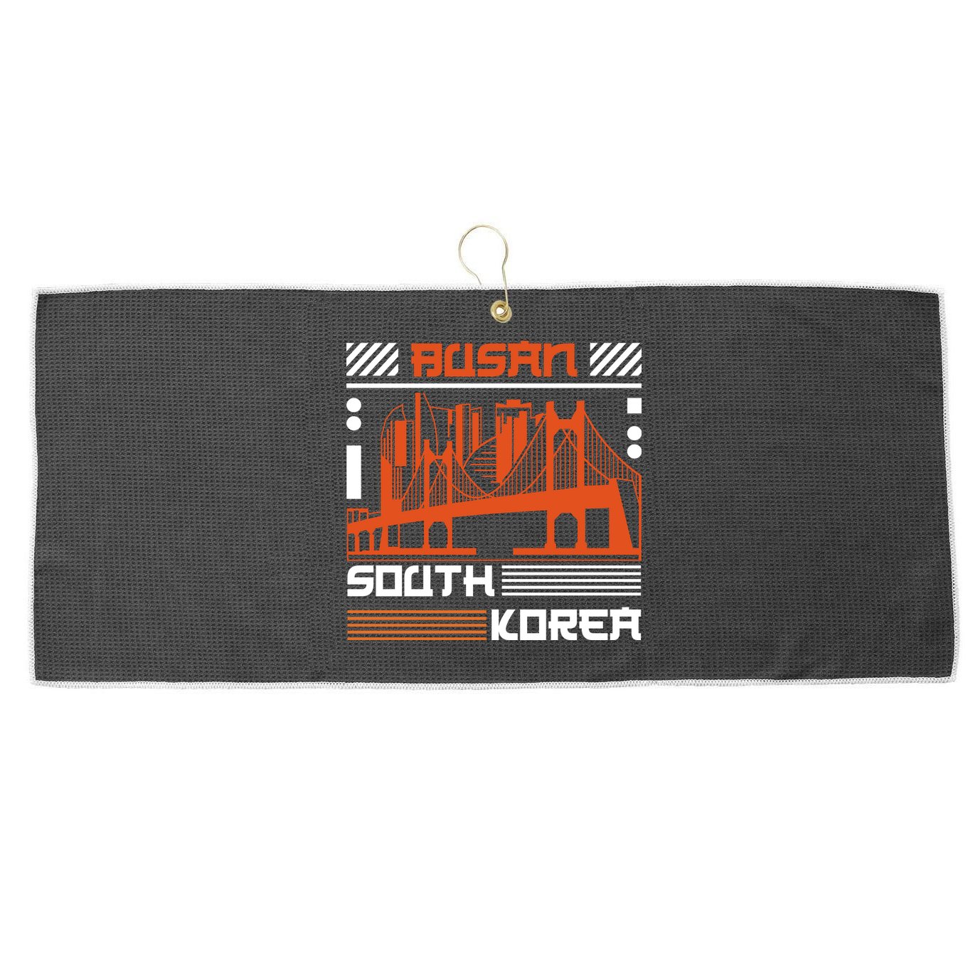 Busan South Korea Large Microfiber Waffle Golf Towel