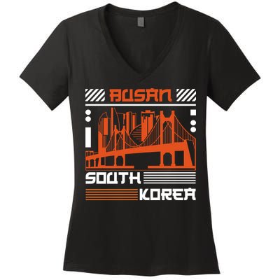 Busan South Korea Women's V-Neck T-Shirt