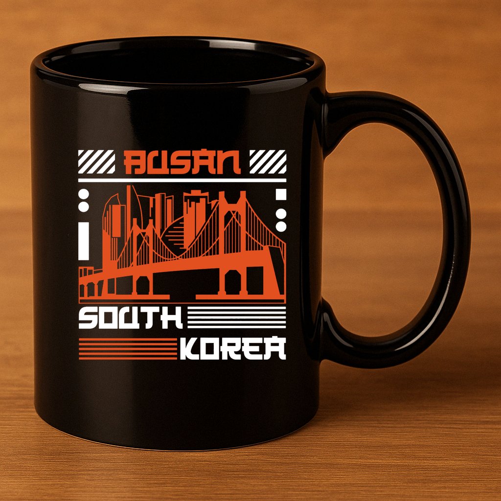 Busan South Korea 11oz C Handle Ceramic Mug