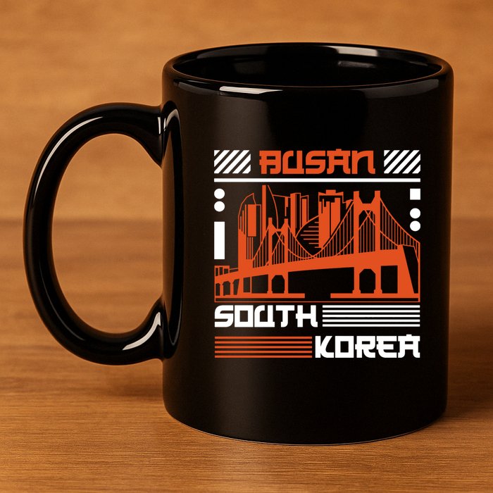 Busan South Korea 11oz C Handle Ceramic Mug