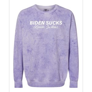 Biden Sucks Kamala Swallows Funny Biden And Kamala Colorblast Crewneck Sweatshirt