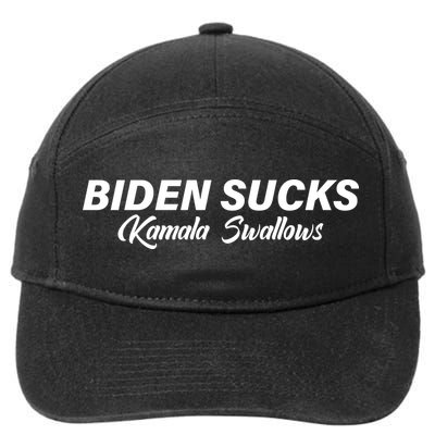 Biden Sucks Kamala Swallows Funny Biden And Kamala 7-Panel Snapback Hat