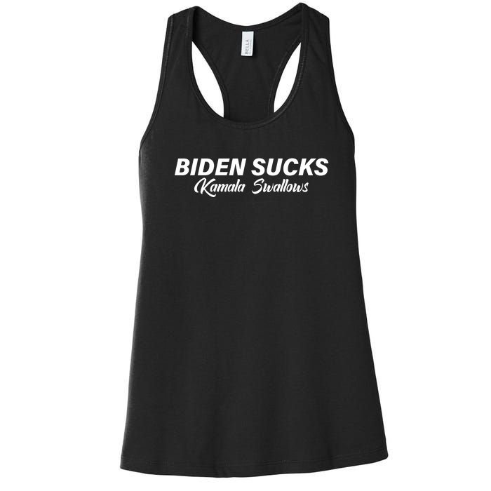 Biden Sucks Kamala Swallows Funny Biden And Kamala Women's Racerback Tank