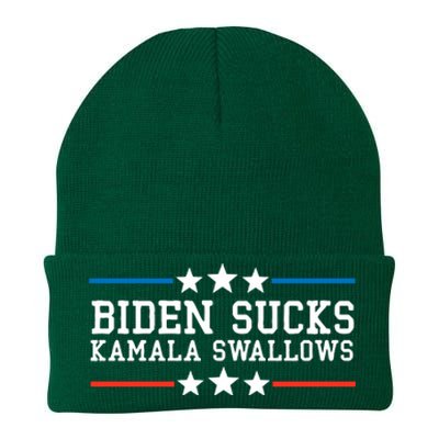 Biden Sucks Kamala Swallows Funny Biden And Kamala Knit Cap Winter Beanie