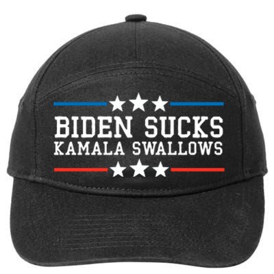 Biden Sucks Kamala Swallows Funny Biden And Kamala 7-Panel Snapback Hat