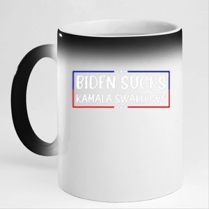 Biden Sucks Kamala Swallows Funny Biden And Kamala 11oz Black Color Changing Mug