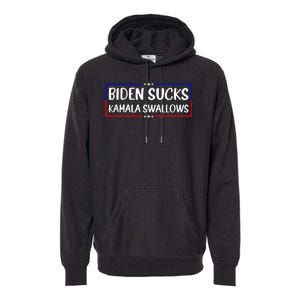 Biden Sucks Kamala Swallows Funny Biden And Kamala Premium Hoodie