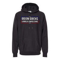 Biden Sucks Kamala Swallows Funny Biden And Kamala Premium Hoodie