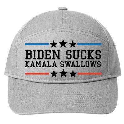 Biden Sucks Kamala Swallows Funny Biden And Kamala 7-Panel Snapback Hat