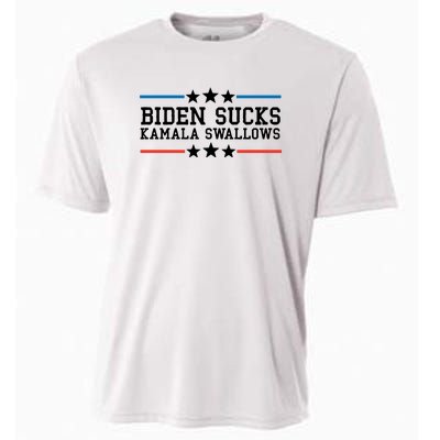 Biden Sucks Kamala Swallows Funny Biden And Kamala Cooling Performance Crew T-Shirt