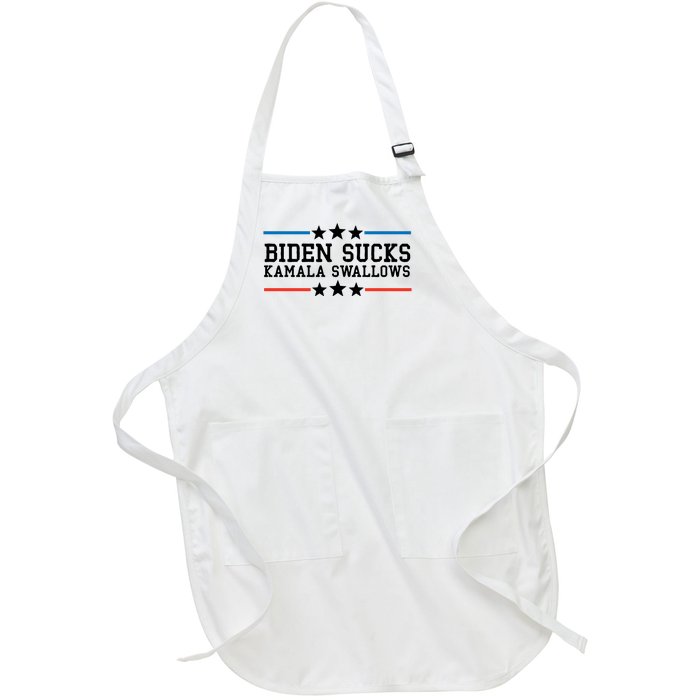 Biden Sucks Kamala Swallows Funny Biden And Kamala Full-Length Apron With Pockets