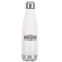 Biden Sucks Kamala Swallows Funny Biden And Kamala Stainless Steel Insulated Water Bottle