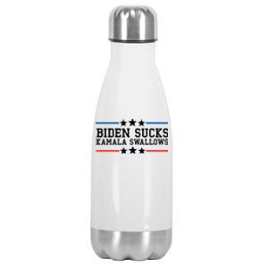 Biden Sucks Kamala Swallows Funny Biden And Kamala Stainless Steel Insulated Water Bottle