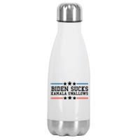 Biden Sucks Kamala Swallows Funny Biden And Kamala Stainless Steel Insulated Water Bottle