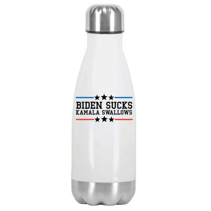 Biden Sucks Kamala Swallows Funny Biden And Kamala Stainless Steel Insulated Water Bottle