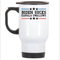 Biden Sucks Kamala Swallows Funny Biden And Kamala Stainless Steel Travel Mug