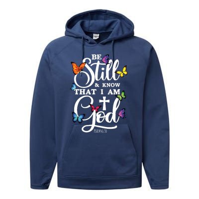 Be Still Know That I Am God Butterfly Art Religious Performance Fleece Hoodie