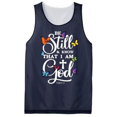 Be Still Know That I Am God Butterfly Art Religious Mesh Reversible Basketball Jersey Tank