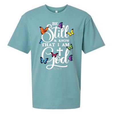 Be Still Know That I Am God Butterfly Art Religious Sueded Cloud Jersey T-Shirt