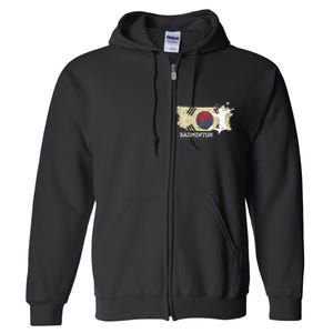 Badminton South Korea Net Games Player Badminton Full Zip Hoodie