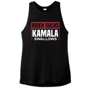 Biden Sucks Kamala Swallows Ladies PosiCharge Tri-Blend Wicking Tank