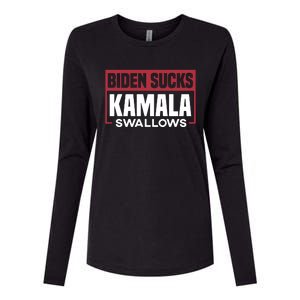 Biden Sucks Kamala Swallows Womens Cotton Relaxed Long Sleeve T-Shirt