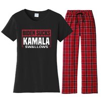 Biden Sucks Kamala Swallows Women's Flannel Pajama Set