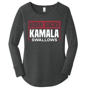 Biden Sucks Kamala Swallows Women's Perfect Tri Tunic Long Sleeve Shirt