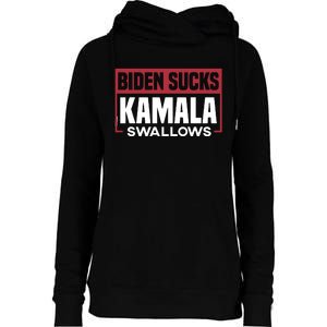 Biden Sucks Kamala Swallows Womens Funnel Neck Pullover Hood