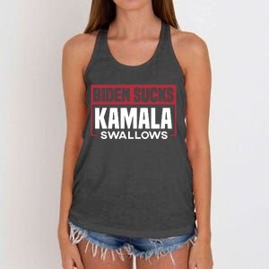 Biden Sucks Kamala Swallows Women's Knotted Racerback Tank