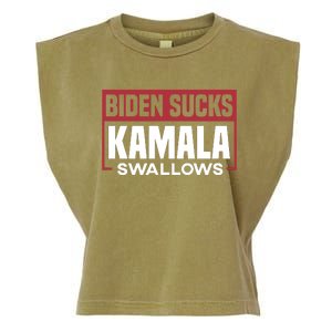 Biden Sucks Kamala Swallows Garment-Dyed Women's Muscle Tee