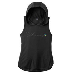 Bahamas Simple Love Bahamian Flag Heart On Bahamas Ladies PosiCharge Tri-Blend Wicking Draft Hoodie Tank