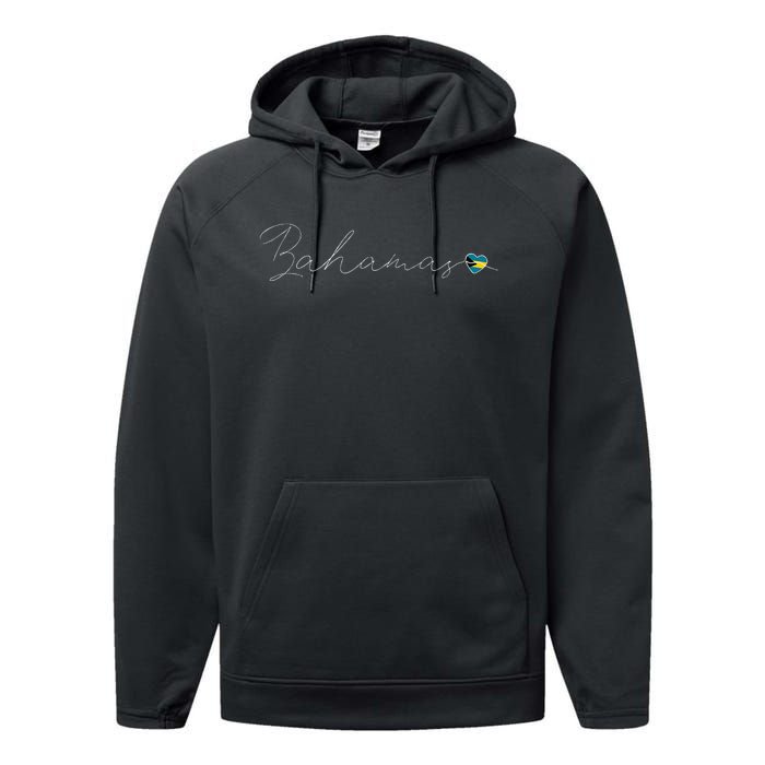 Bahamas Simple Love Bahamian Flag Heart On Bahamas Performance Fleece Hoodie